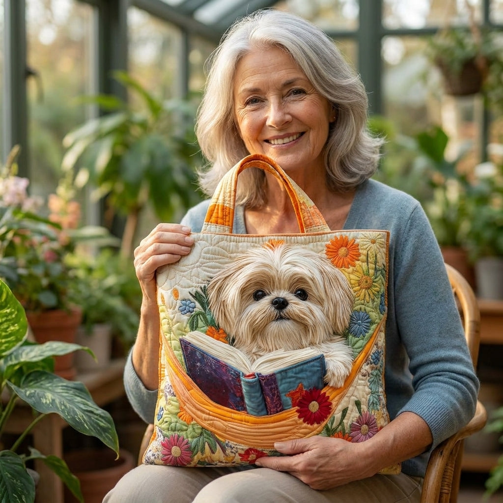 Shih Tzu z Kwiatami | Torba artystyczna