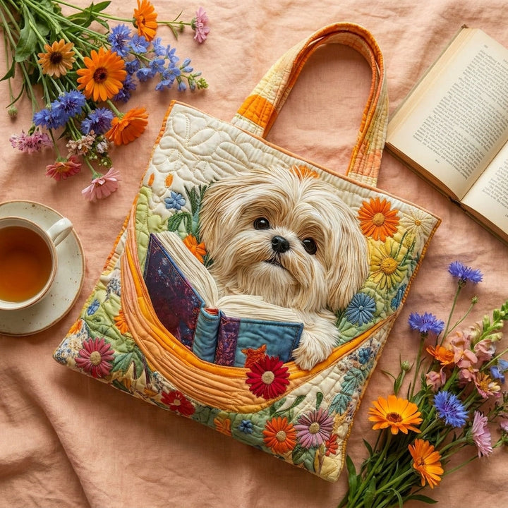 Shih Tzu z Kwiatami | Torba artystyczna