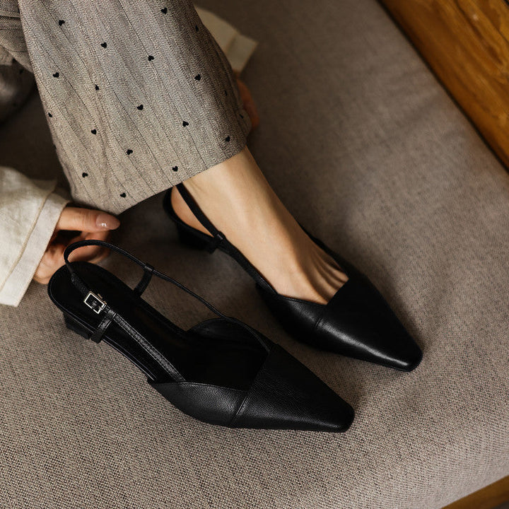 Izabela | Skórzane buty na obcasie